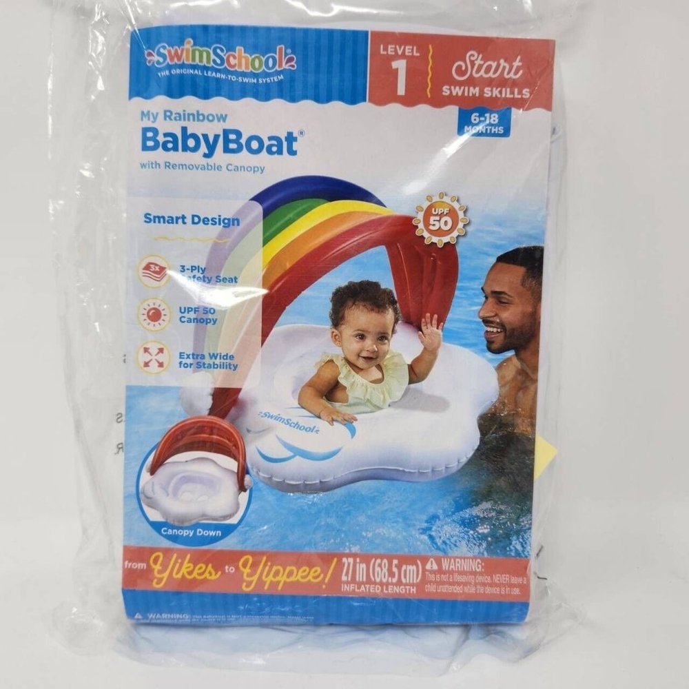 Swimschool My Rainbow Baby Boat with Removable Canopy Level 1 6-18 Months